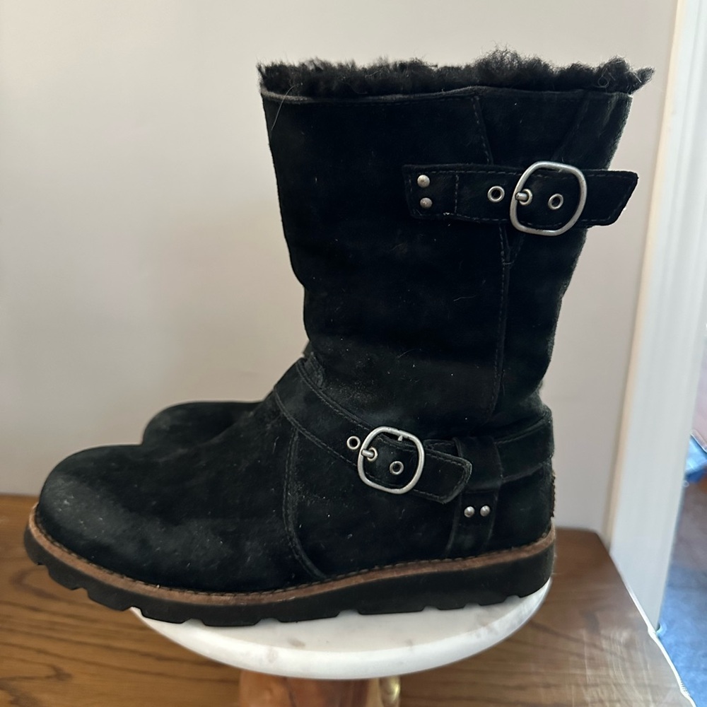 UGG Black Waterproof Suede Noira Boots